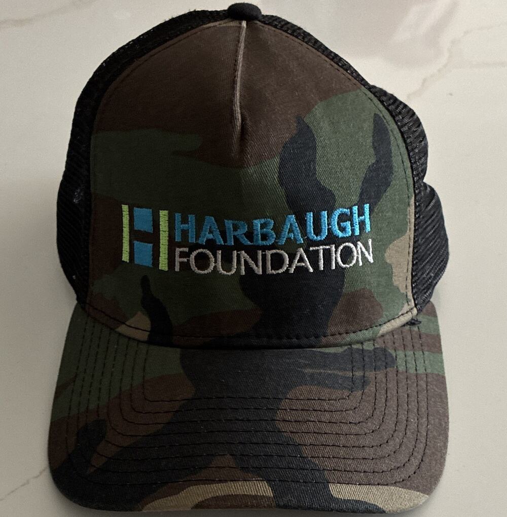 New Era Harbaugh Foundation Camo Trucker Hat One Size Adjustable Mesh Back
